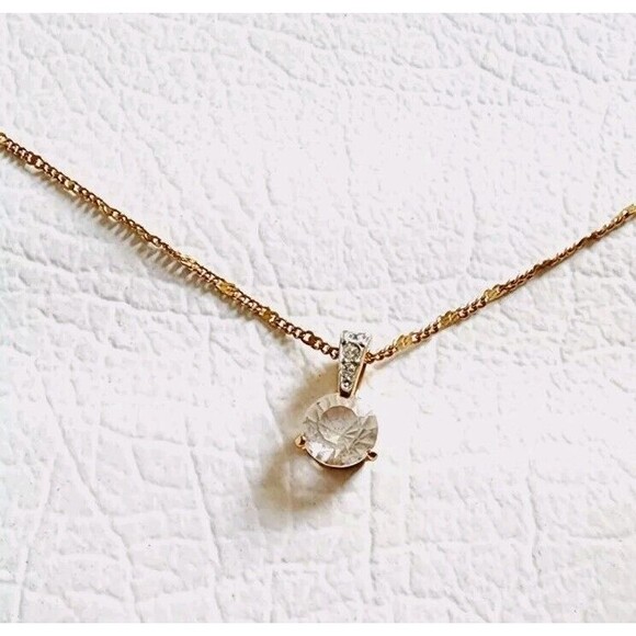 Swarovski Jewelry - SWAROVSKI SWAN CRYSTAL SOLITAIRE PENDANT GOLD PLATED  18" CHAIN NECKLACE